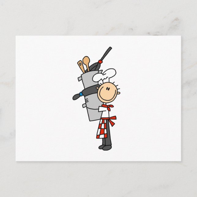 Chef With Pots and Pans Postcard (Front)