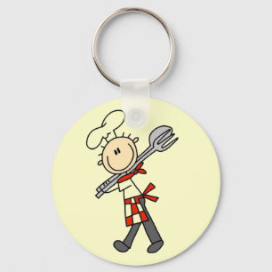 Chef with Salad Tongs Tshirts and Gifts Key Ring