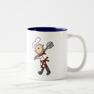 Chef with Salad Tongs Tshirts and Gifts Two-Tone Coffee Mug