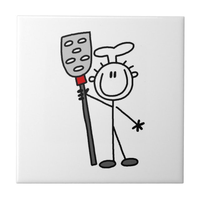 Chef With Spatula Ceramic Tile (Front)