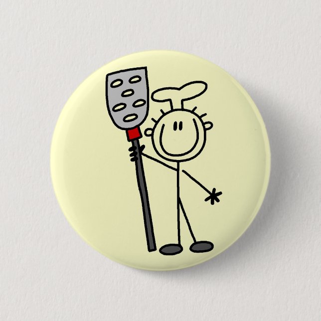 Chef with Spatula Tshirts and Gifts 6 Cm Round Badge (Front)