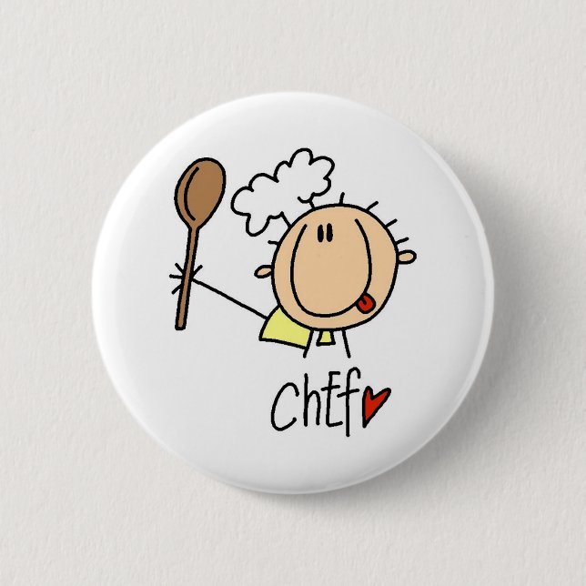 Chef With  Spoon Tshirts and Gifts 6 Cm Round Badge (Front)