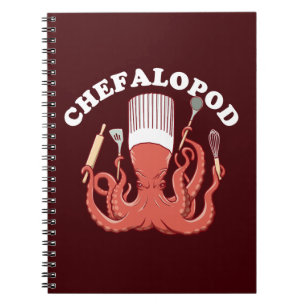 Chefalopod   Octopus Chef Funny Pun Notebook