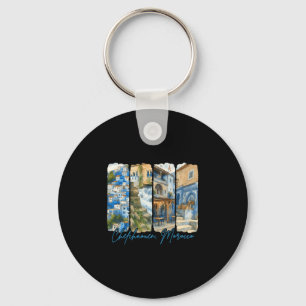 Chefchaouen Morocco Traveling Trip Brushstroke Sou Key Ring