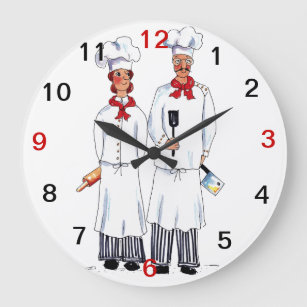 Chefs and knifes wall clock