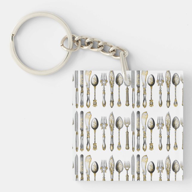 Chefs catering business cutlery key ring (Front)