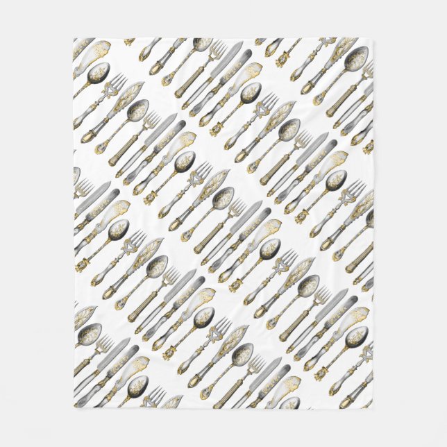 chefs catering cutlery business fleece blanket (Front)
