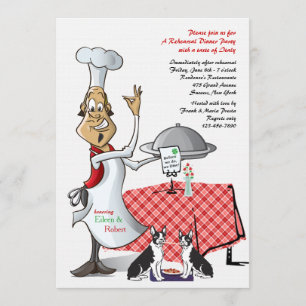 Chef's Choice Rehearsal Dinner w/Dogs Customised Invitation
