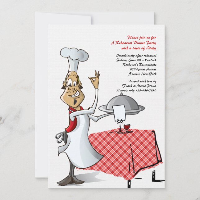 Chef's Choice Wedding Rehearsal Dinner Invitation (Front)
