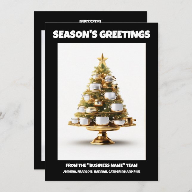 Chefs Christmas tree holiday business catering  (Front/Back)