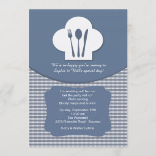 Chef's Hat (Blue) Post Wedding Brunch Invitation