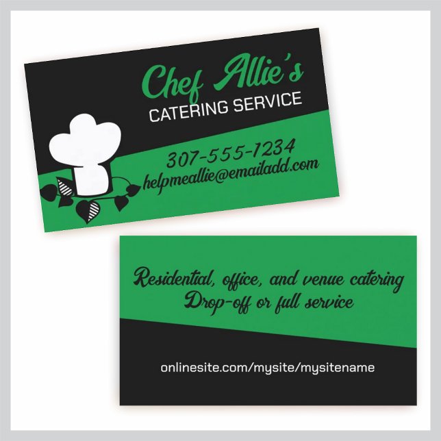 Chefs hat herbs chef catering cooking class business card (Creator Uploaded)