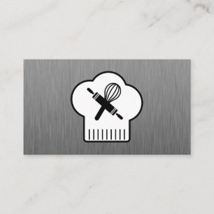 Chefs Hat Rolling Pin Whisk Business Card