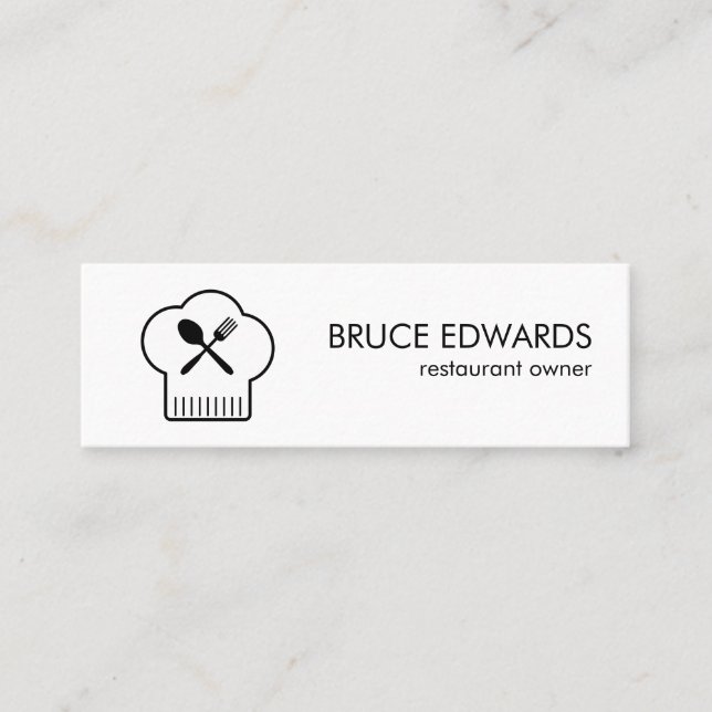 Chefs Hat Silverware Mini Business Card (Front)