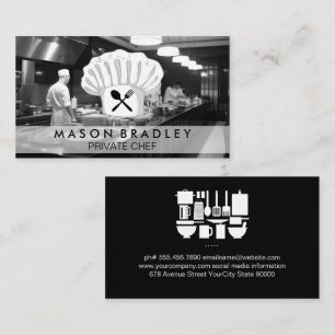 Chefs in the Kitchen Cooking Utensils Business Card