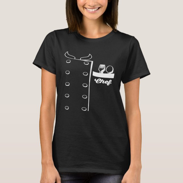 Chefs Jacket  Faux Uniform For Cooking T-Shirt (Front)