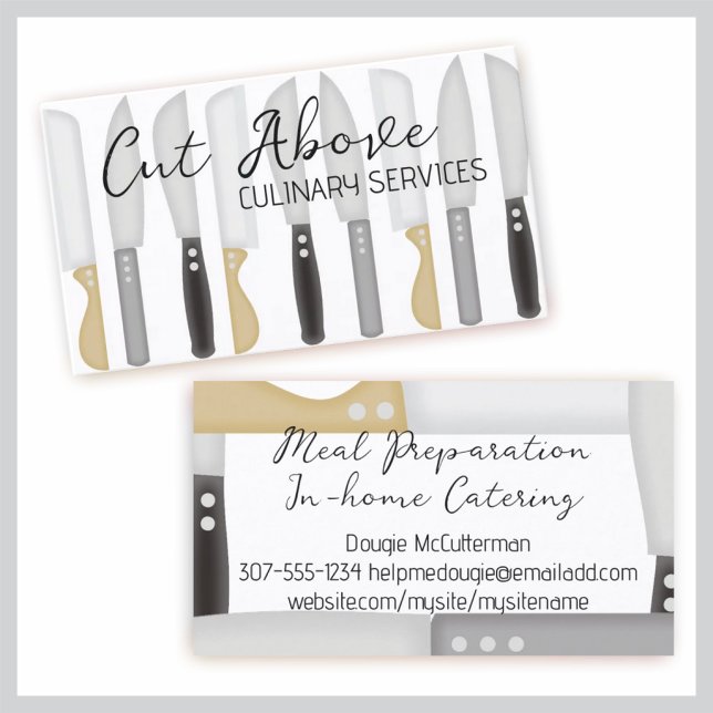 Chefs knife chef catering cooking class culinary business card (Creator Uploaded)