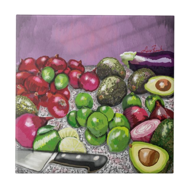 'Chef's Prep' still life  Ceramic Tile (Front)