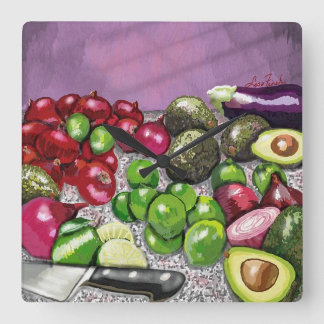 'Chef's Prep' still life  Square Wall Clock (Front)