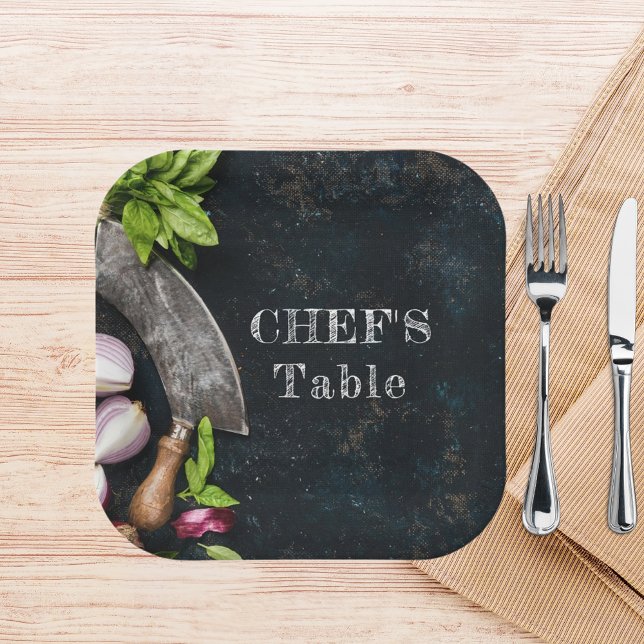 Chef's table rustic cooking food party paper plate (Creator Uploaded)