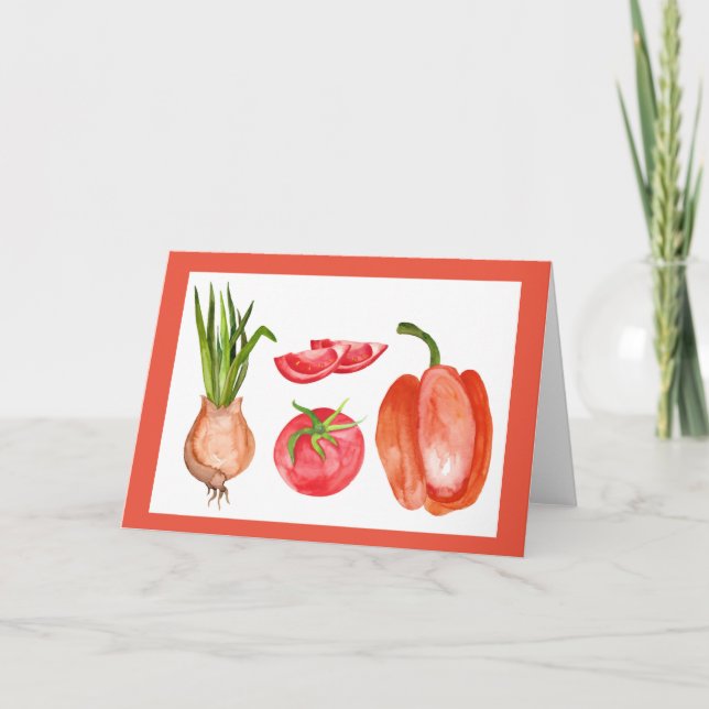 Chef's Vegetable Cook Note Cards Blank Inside (Front)