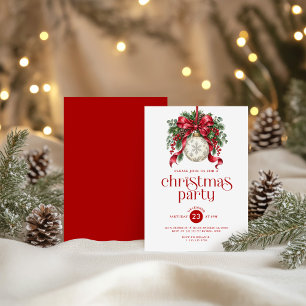 Cheistmas Ball & Holly Decoration Party Invitation
