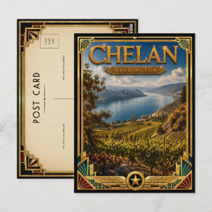 Chelan Washington Vintage Art Deco Golden Age Postcard