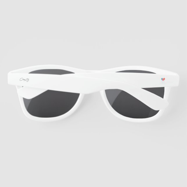 Chele G Signature Logo White Sunglasses (Back)