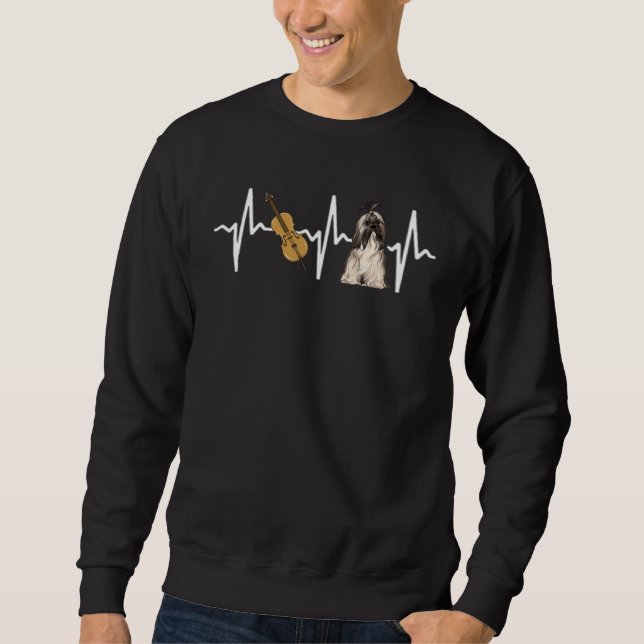 Chello Lhasa Apsos Heartbeat Dog Sweatshirt (Front)