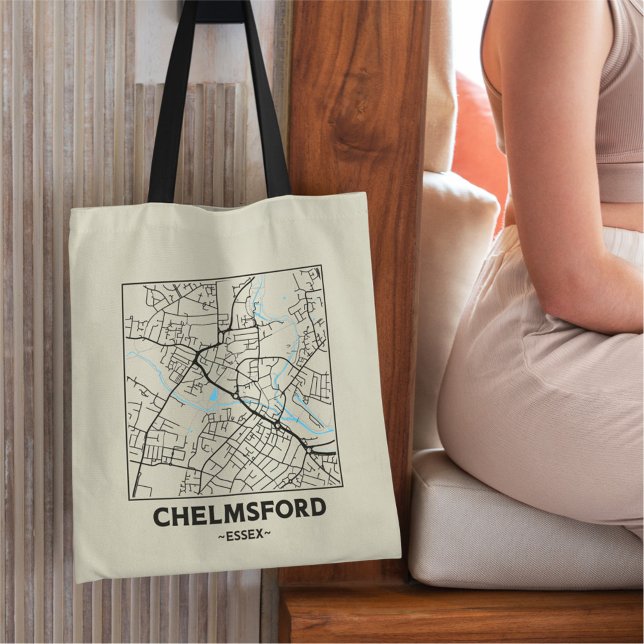 Chelmsford, Essex City Map Tote Bag (Creator Uploaded)