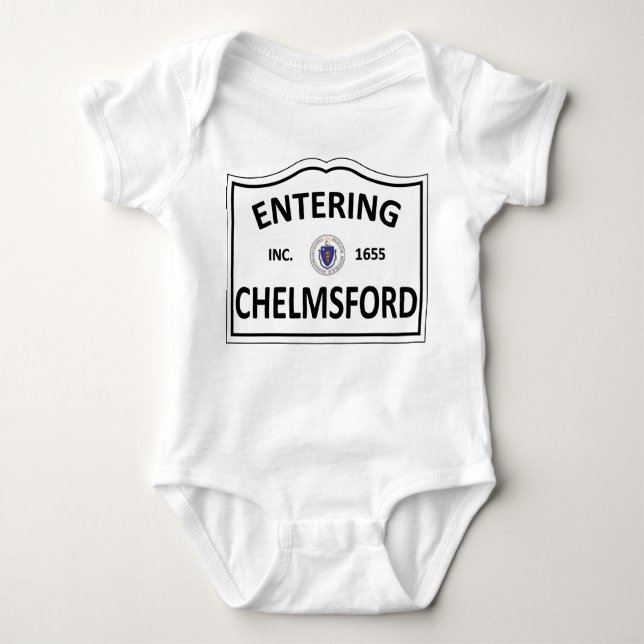 CHELMSFORD MASSACHUSETTS Hometown Mass MA Townie Baby Bodysuit (Front)
