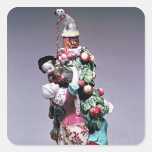 Chelsea bottle depicting a mother and children square sticker