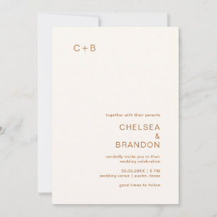 Chelsea Earthy Neutrals Modern Wedding Invitation