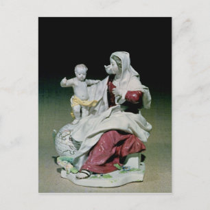 Chelsea figure of Madonna and Child Postcard