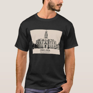 Chelsea Massachusetts Vintage Streetscape Drawing T-Shirt