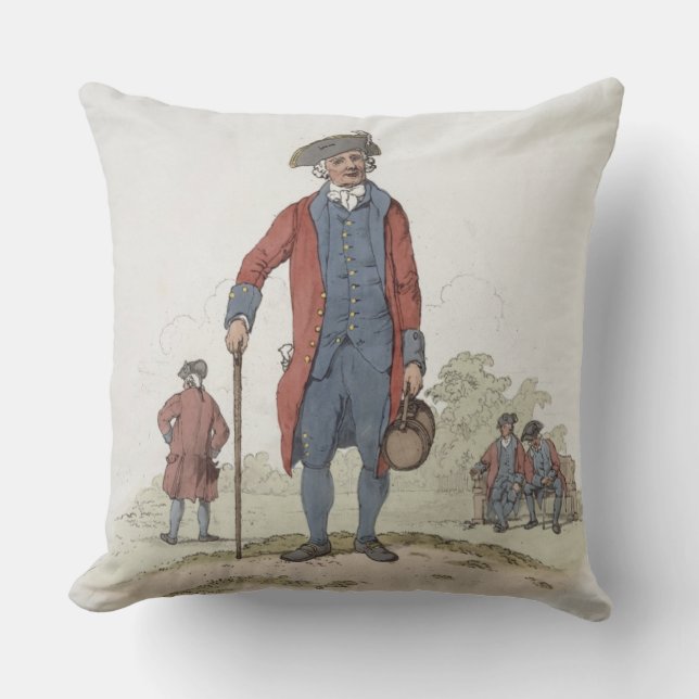 Chelsea Pensioner, from 'Costume of Great Britain' Cushion (Front)