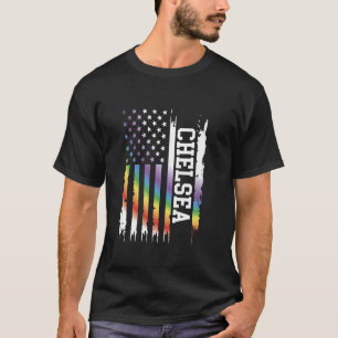 Chelsea United States Distressed Rainbow w US Flag T-Shirt