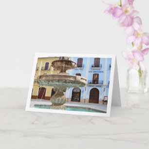 Chelva Plaza Fountain Portrait, Valencia, Spanish Card