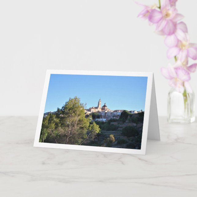 Chelva Town on Mountain, Spain Card (Orchid)
