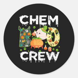Chem Boo Crew Halloween Chemist Match Classic Round Sticker