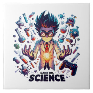 Chemical Concoction Game On, Science Theme Ceramic Tile