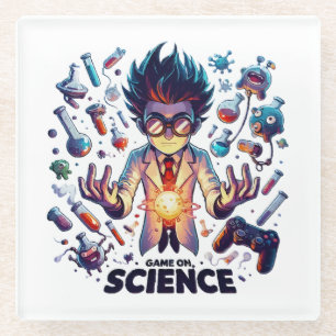 Chemical Concoction Game On, Science Theme Glass Coaster
