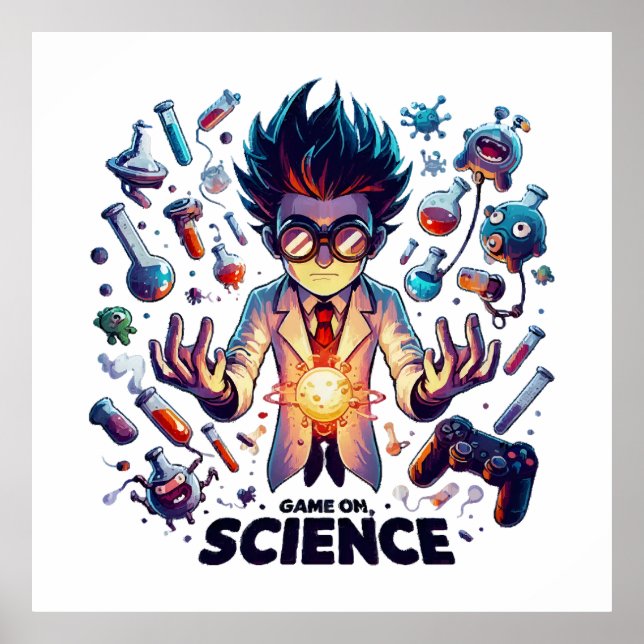 Chemical Concoction Game On, Science Theme Poster (Front)