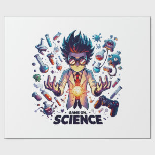 Chemical Concoction Game On, Science Theme Wrapping Paper