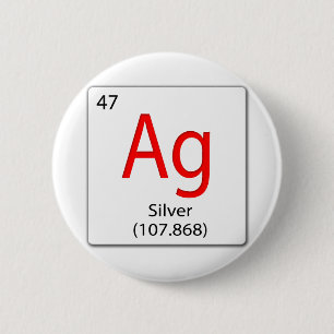 chemical element tile Ag - Silver 6 Cm Round Badge