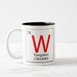 Chemical element tile W Tungsten Two-Tone Coffee Mug