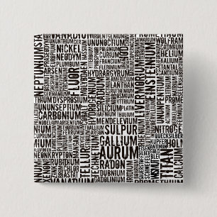 Chemical Elements 15 Cm Square Badge