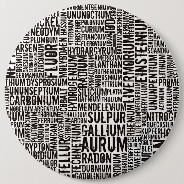 Chemical Elements 6 Cm Round Badge (Front)