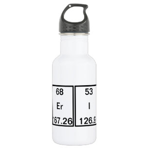 Chemical Elements: Americium Erbium Iodine Calcium 532 Ml Water Bottle