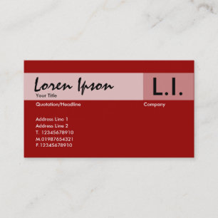 Chemical Elements - Maroon Business Card